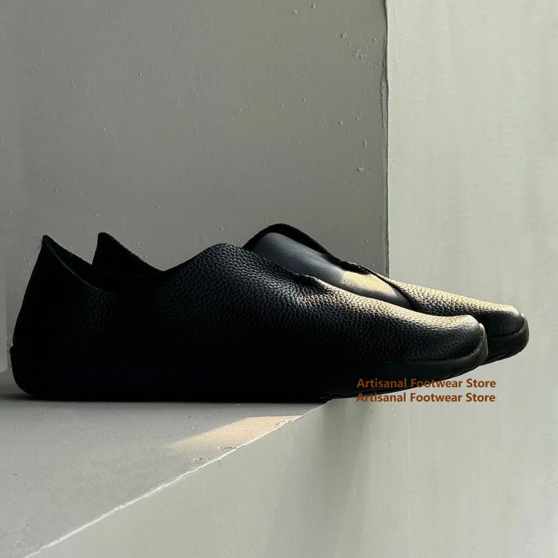 

Black Soft Leather Soft Sole Flat Loafers Slip On Casual Shoes Men's Shoes Trendy Classic Leather Shoes Handmade Men's Shoes