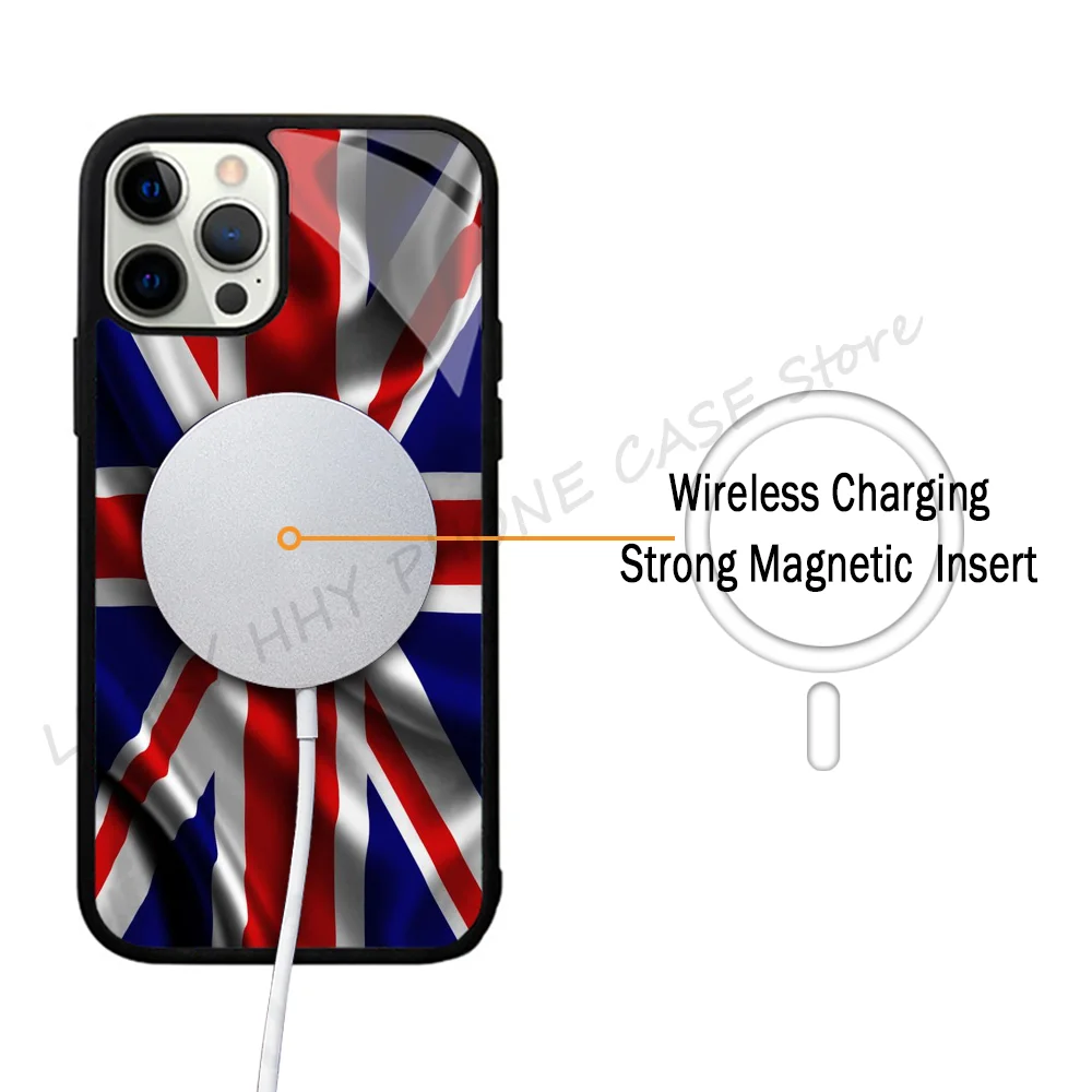 England British Uk Union Jack Flag Phone Case Phone Case Strong Magnetic For IPhone 15 14 13 Pro Max 11 12 Mini For Magsafe