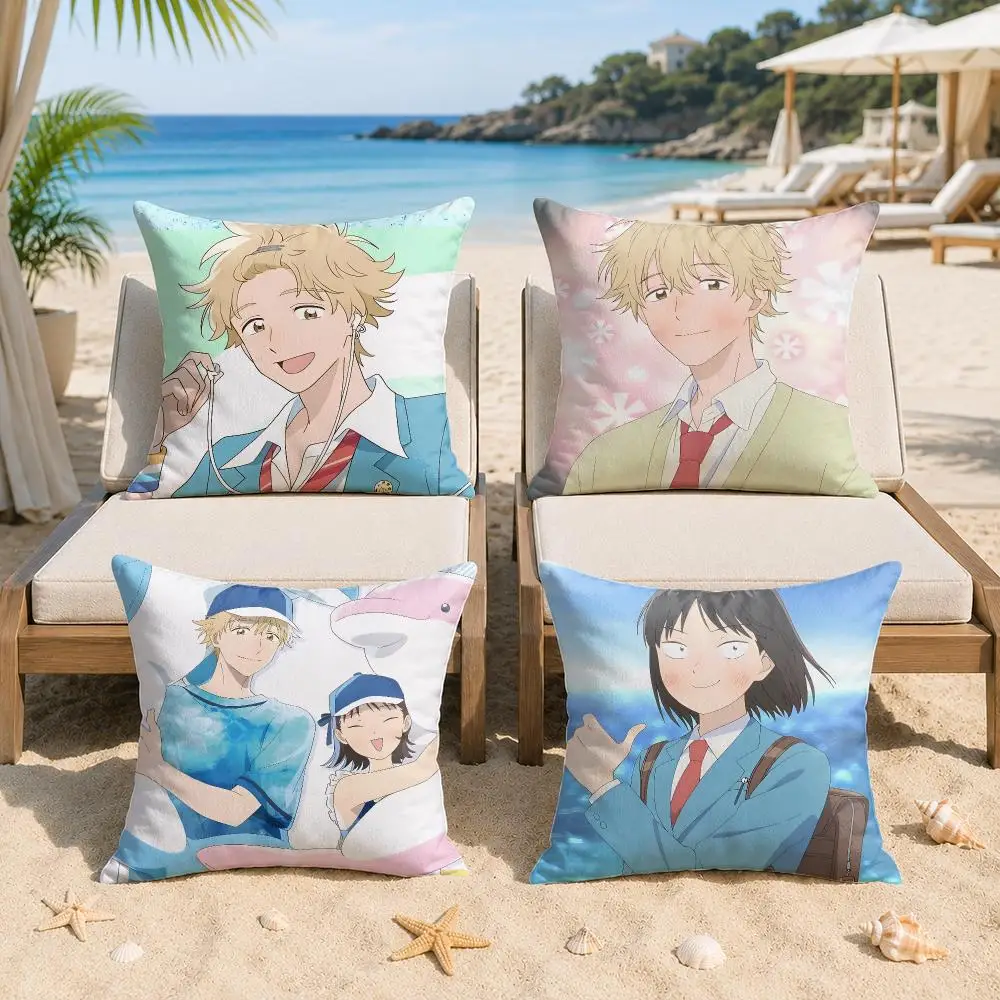 Skip And Loafer Anime Cushion Cover Silky Short Plush Invisible Zipper Dustproof Sofa Pillow Case For Home Decor