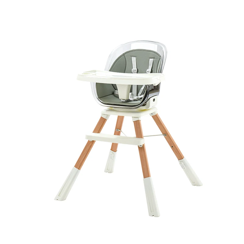 New design Wooden High Chair with Tray Adjustable Baby Highchair Toddlers eating Chair for kids multi functional kids chair