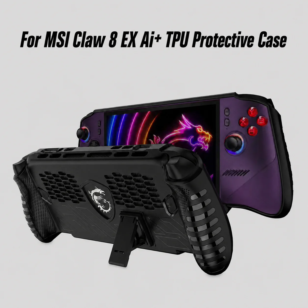 2in1 TPU Bracket Protective Case for MSI Claw 8 EX Ai+ Drop-proof and Scratch-resistant Soft Case