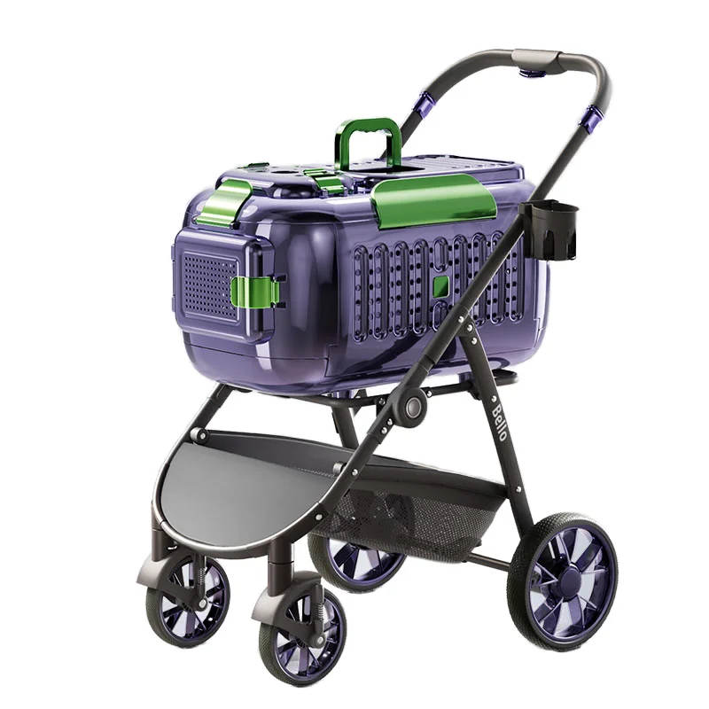 Pet Cart Separable Folding Cat Dog Out Dog Cat Air Box Pet Dog Cage Walking Trolley