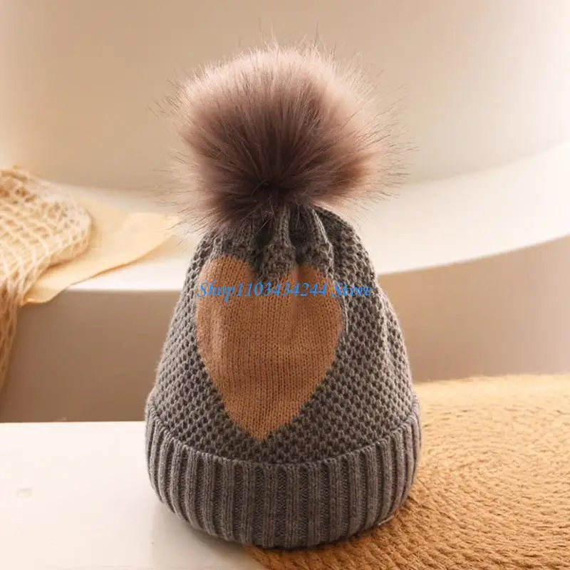 

Повседневная милая детская вязаная шапка-бини с помпоном, складная осенняя шапка Wi-Fi