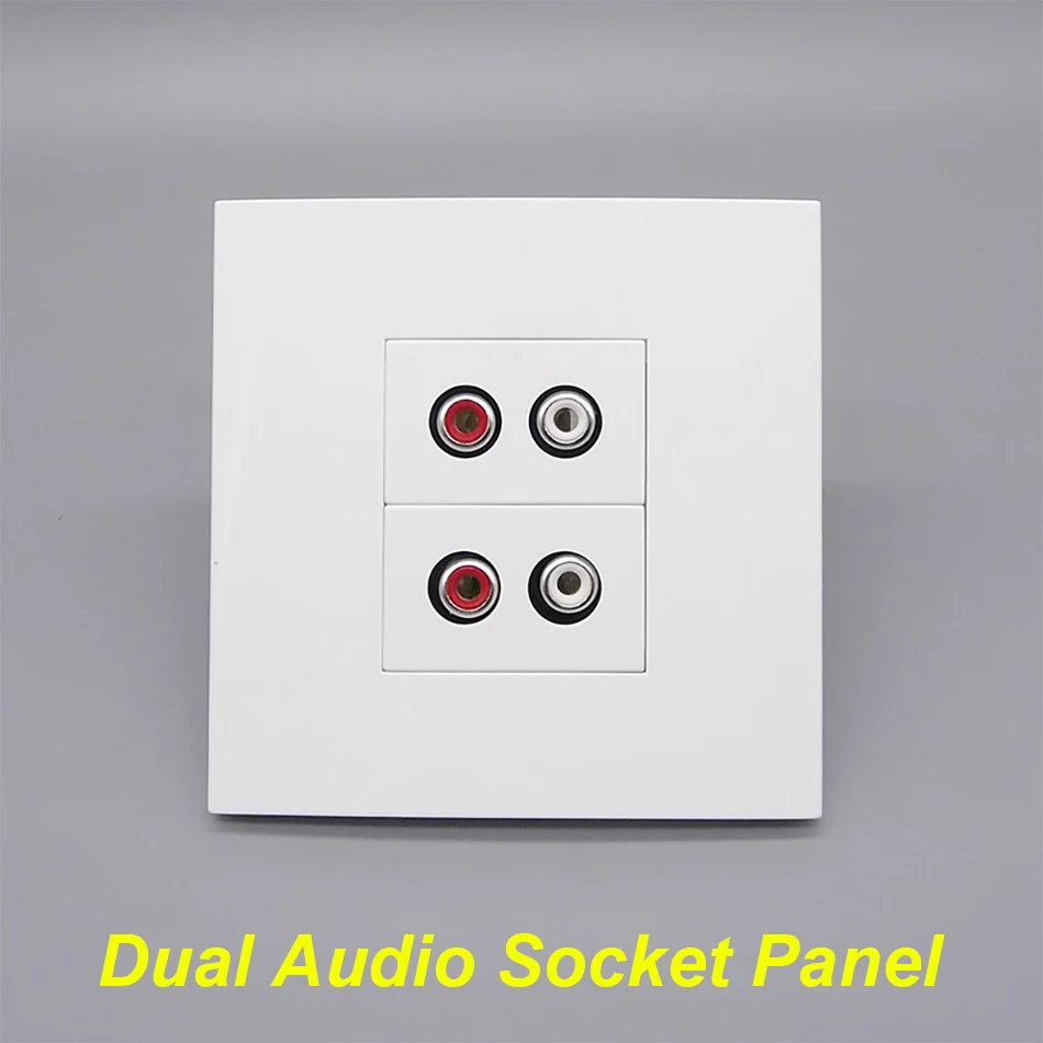 PA-система стандартная 86, два порта, красная и белая аудиопанель, гнездо Keystone, лицевая панель, лотос, мультимедиа, AV-разъем, аудиоразъем, лицевая пластина