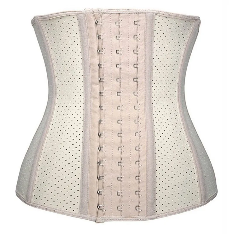 

Mesh Steel Boned Rubber Waist Belt Cincher Corset Plastic Body Breathable Exercise Fitness Postnatal Abdominal Belt 30cm9pillars