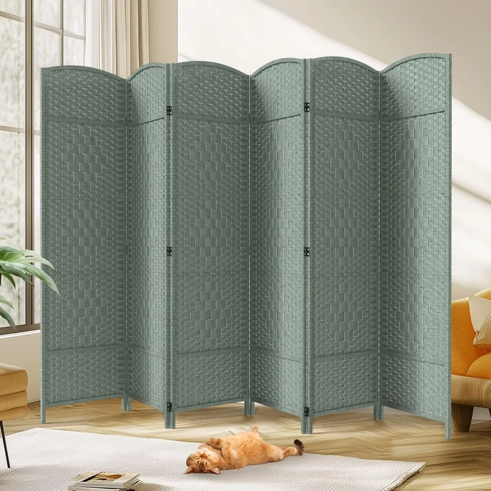 

6 Panel Divider Wall, 6ft Tall Divider for Room Separation Grey, Screens & Room Dividers