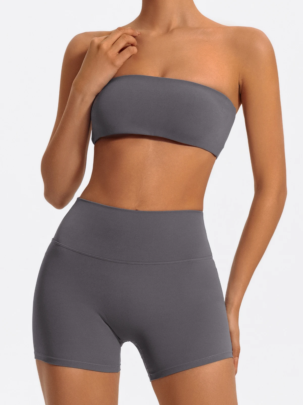 Hearuisavy Sommer Casual Sport-BH Gym Push-Up Unterwäsche Fitness Workout Trägerloses Bustier Bandeau Damen Yoga Kleidung Tube Top – Detail 27