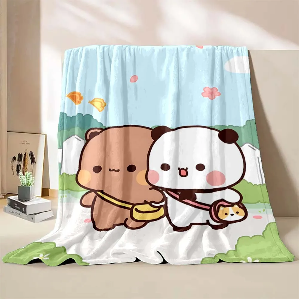 6 Sizes Cartoon Two Little Bears Printed Blanket Warm Soft and Comfortable Home Travel Blanket Bedding Cover Blanket Child Gift