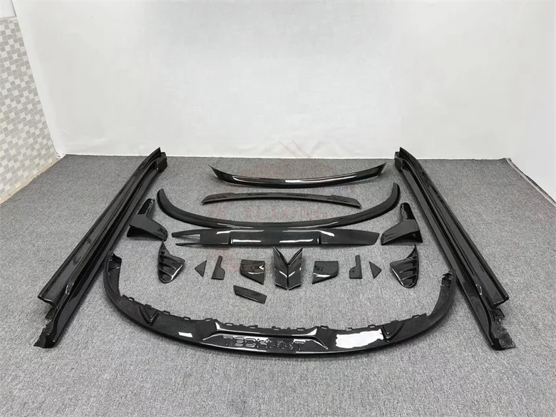 Techa Style Carbon Fiber Body Kit for Porsche for Taycan New Condition Front Lip Side Skirt Rear Diffuser & Spoiler Bumper Type