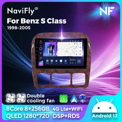 Android 13 Car Radio For Mercedes Benz S Class W220 S280 S320 S350 S400 S430 S500 S600 AMG 1998 - 2005 Stereo Multimedia Player