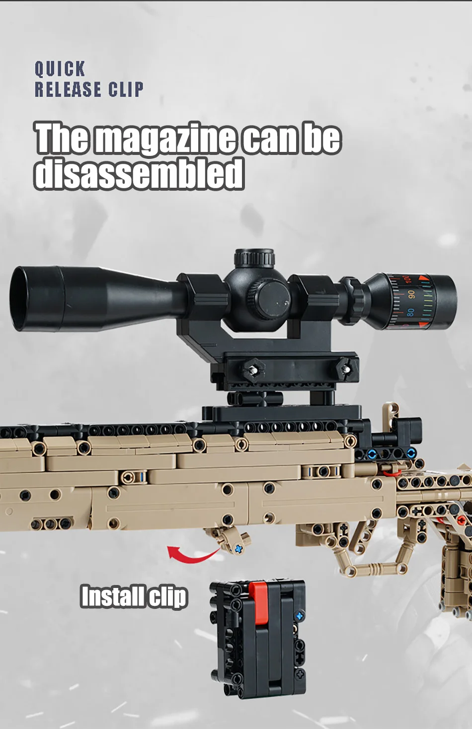Militär-Gewehr MK14 Kampfgefeuerwaffe Armee M24 Scharfschützengewehr Modellbausatz Bausteine Spielzeug für Kinder Jungen Geschenke – Detail 15