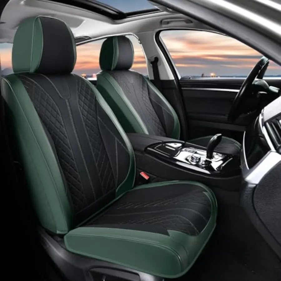 

Чехол на переднее сиденье автомобиля, кожаный, водонепроницаемый, защитный, для водительского сиденья, черный, зеленый, универсальный, подходит для большинства автомобилей
