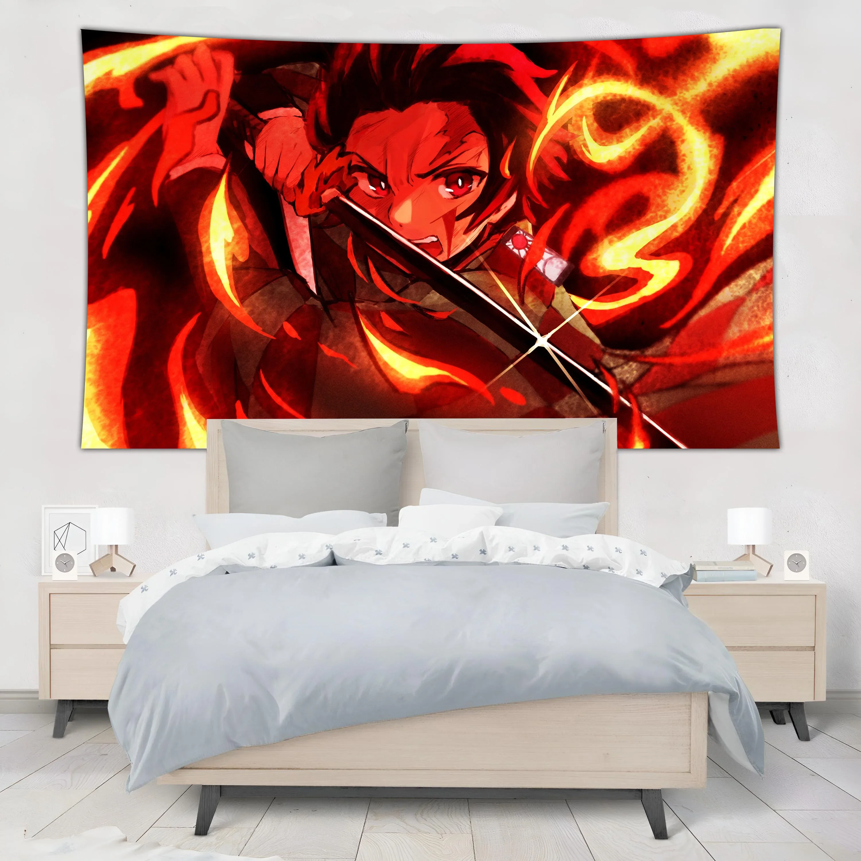 40x60cm Demon Slayers Japanese Anime Tapestries Home Room Decoration Banner Sofa Blanket Wall Blanket