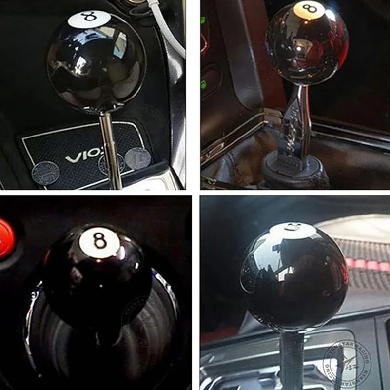 Shift Knob Black 8 Ball Billiard Acrylic Gear Shift Lever Shift Knob/Universal Fit Compatible Manual Car Transmission Accessory view 2