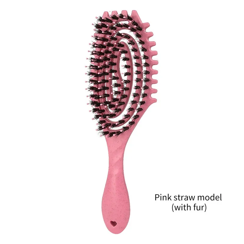 Curly Hair Styling Brush, Wild Boar Mane Comb