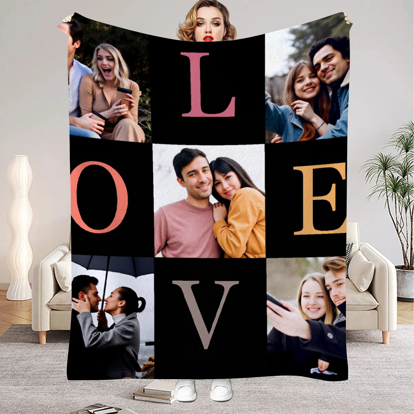 Custom Photo Flannel Blanket - Personalized Image Print, Soft & Cozy for All Seasons, Perfect Gift for Family & Friends