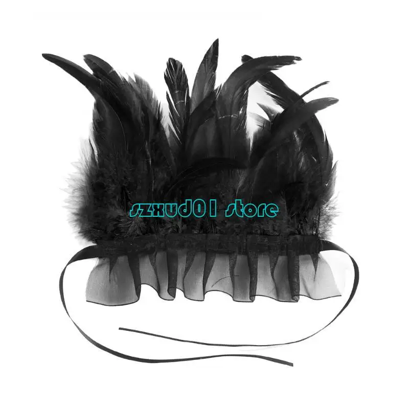 1xca Vintage Feathered Hand Hand Cuffs สำหรับผู้ใหญ่ unisex แขนกอธิคแขนเสื้อธีมปาร์ตี้ชุดข้อมือแขนข้อมือสวมหน้ากาก Armwear