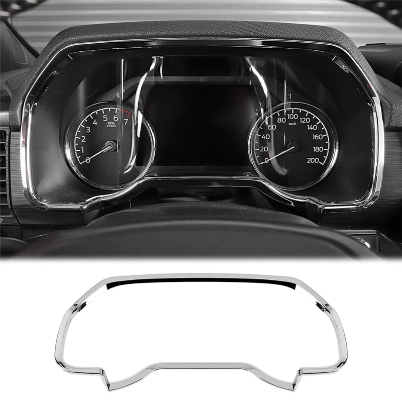 Dashboard Meter Panel Cover Trim for Ford F150 2021 2022 2023 Dash Board Frame Bezel Accessories - ABS Silver