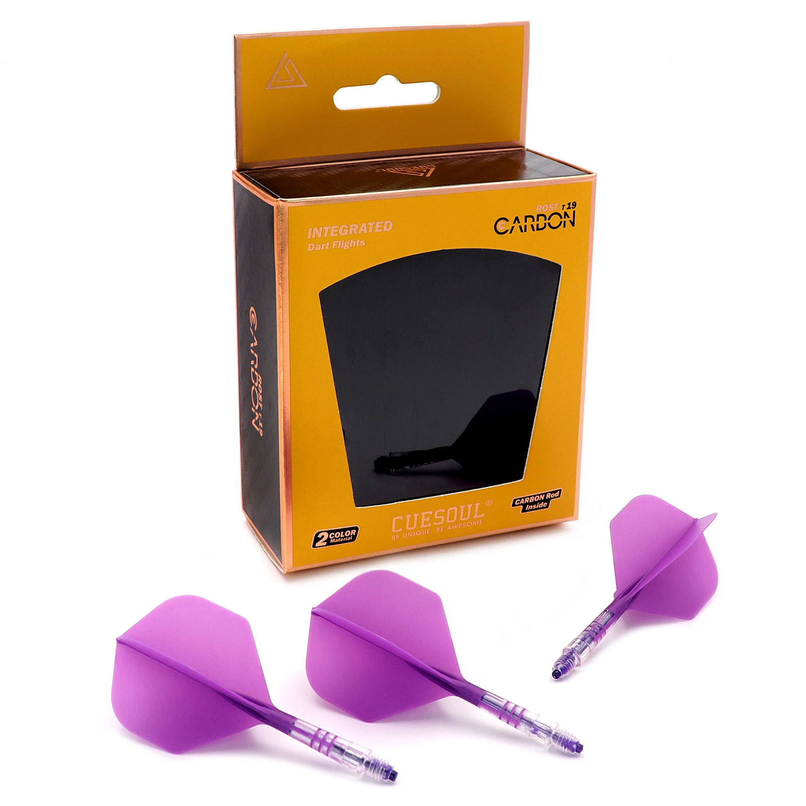 

CUESOUL ROST T19 Carbon Integrated Dart Shaft and Flight Standard Shape-Purple Flight with Purple Shaft