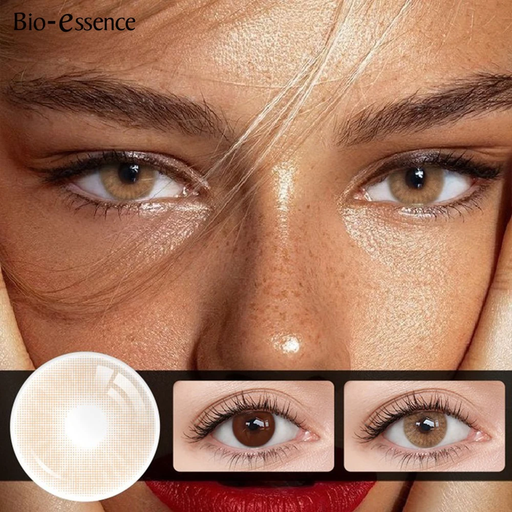 Bio-essence 1 Paar farbige Kontaktlinsen für Augen, graue Augenkontaktlinsen, blaue Linsen, natürliche Modelinsen, kosmetischer Augenkontakt – Detail 8