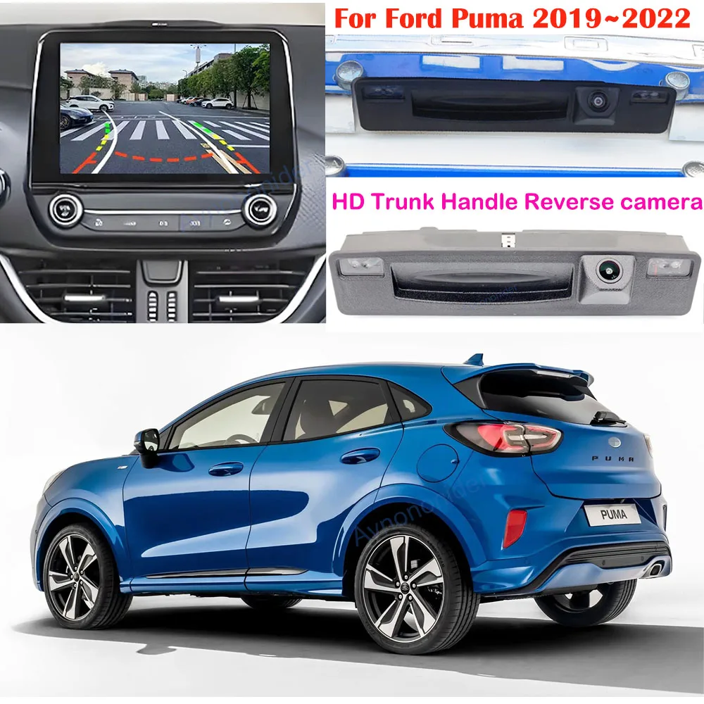 Dynamische Flugbahn Kofferraum Griff Backup Rückansicht Kamera Für Ford Puma 2019 ~ 2022 SYNC3 / SYNC2,5 RCA video Adapter Kabel