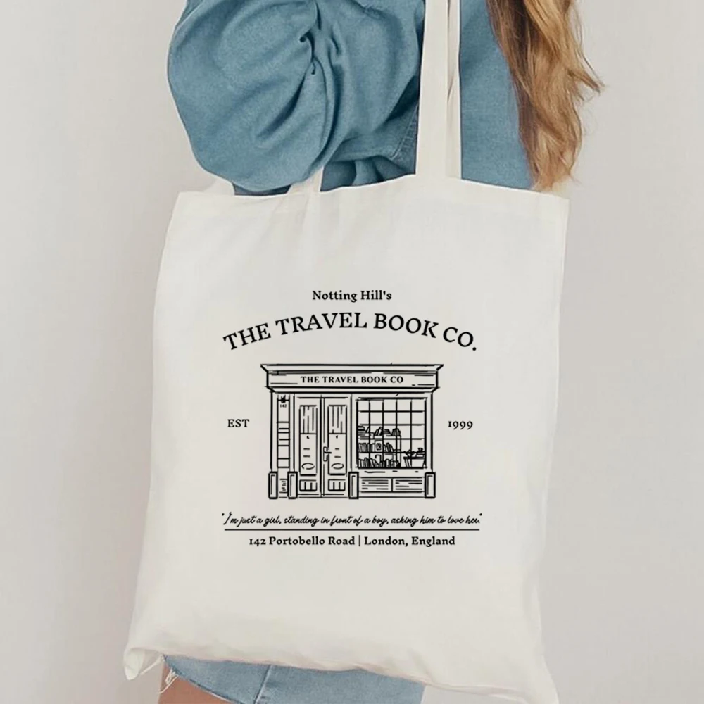 Notting Hill Bookshop Tote Bag Movie Gifts Notting Hill RomCom Canvas Shopping Bag Movie Lover Gift 90s Movies Romance tote bag