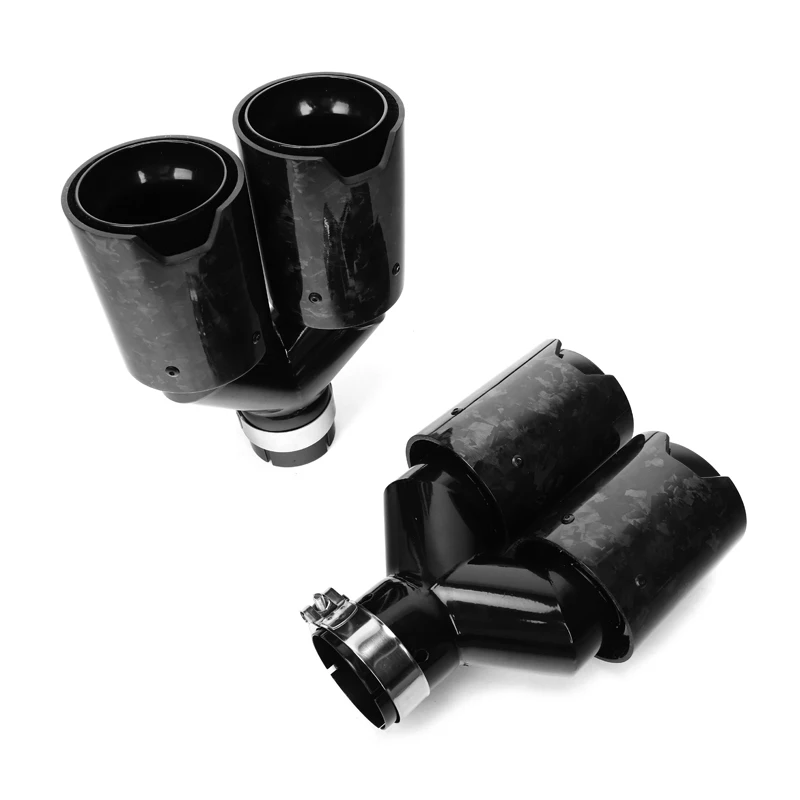 

ForDual Forged Carbon Fiber Black Stainless Steel Universal M Performance Carbon Fiber Exhaust Tips End Pipes Muffler Tips