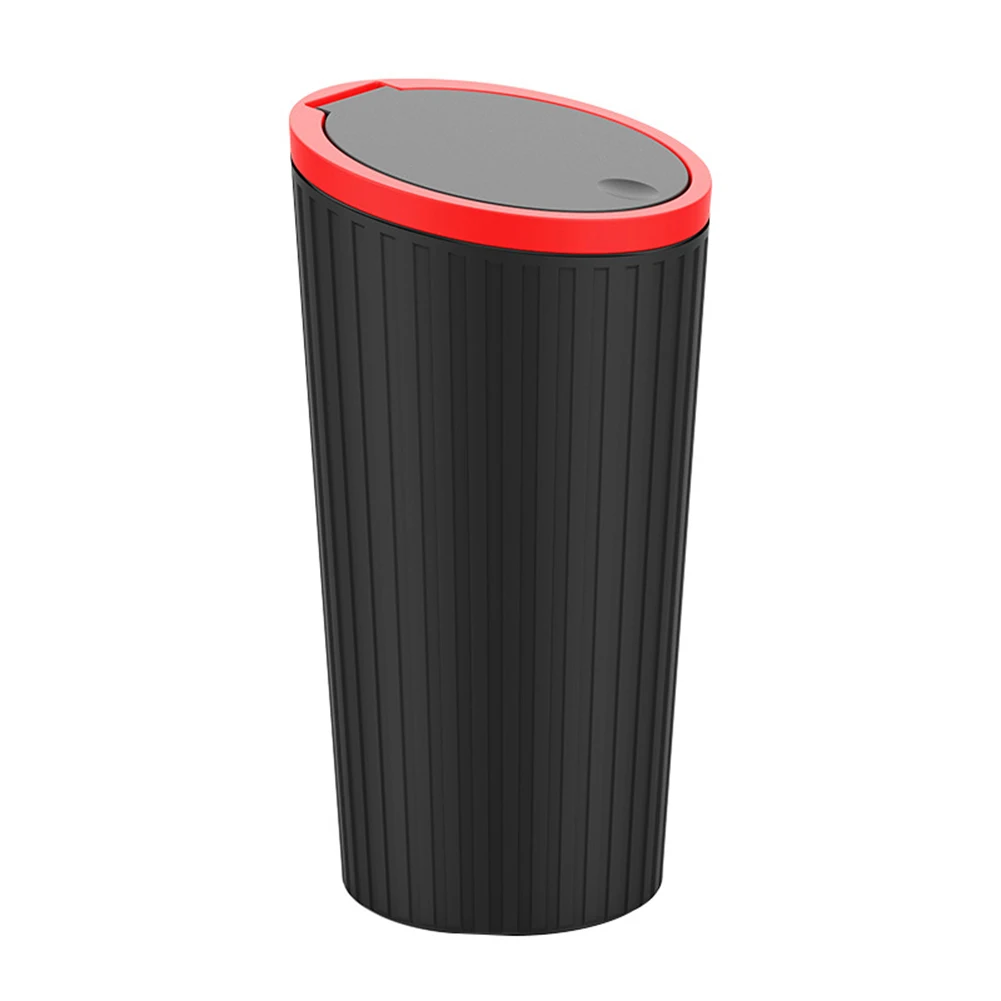 Vehicle Waste Container Car Trash Can Large Capacity Spring Closure Wear-resistant Design ABS Material Car Interior