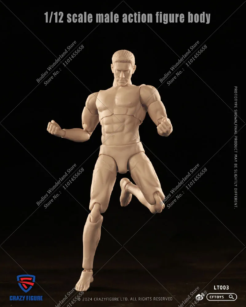 CFTOYS Crazyfigure scala 1/12 Ultra flessibile mobile maschio articolato Body Artist pittura modello giocattoli per bambola Action Figure 6In