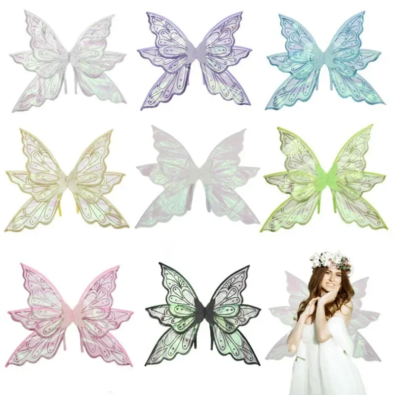 Cape d'ailes de papillon pour filles, déguisement d'elfe de Rotterdam, cosplay de fête d'Halloween, accessoires de scène Rave, enfants