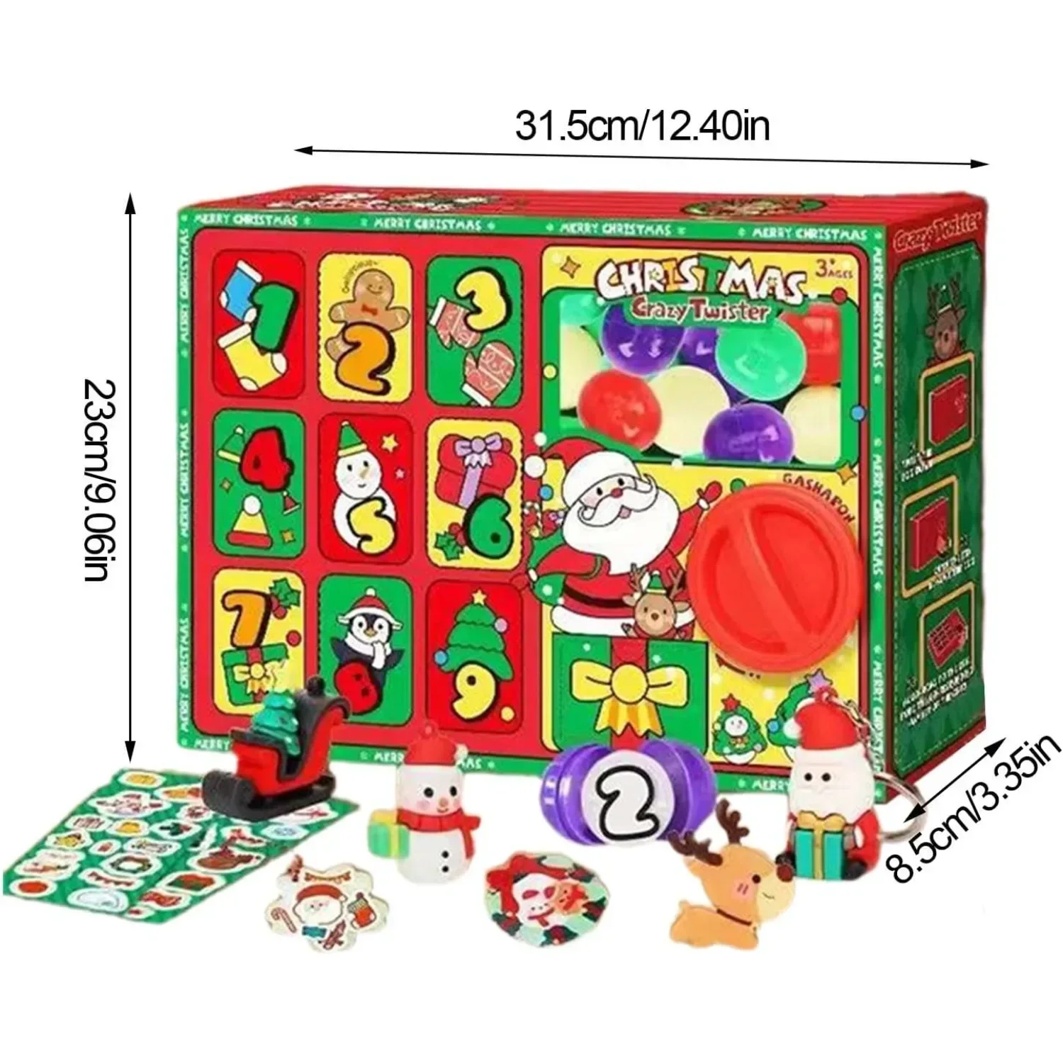 2 in 1 Toy Vending Machine Christmas Gashapon Machine Digital Toys Gacha Machine with Santa Elk Snowman Egg Toys for Kids Friend