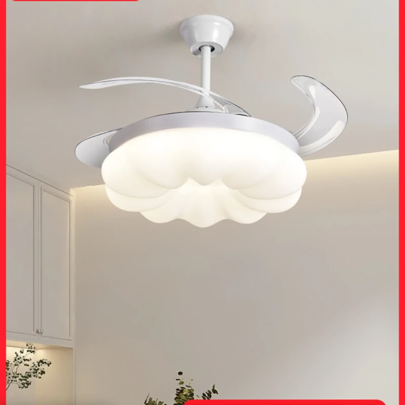 Cream wind invisible fan chandelier household living room light in the bedroom wind mute integrated inverter restaurant lamps.