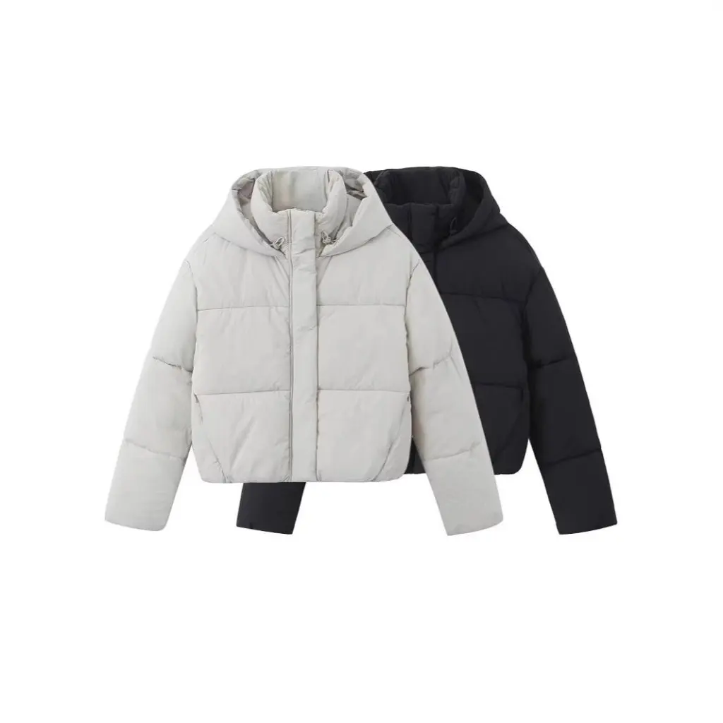 

Women's Hooded Cotton Jacket Pure Color Short Streetwear European And American Style by Export Wholesale