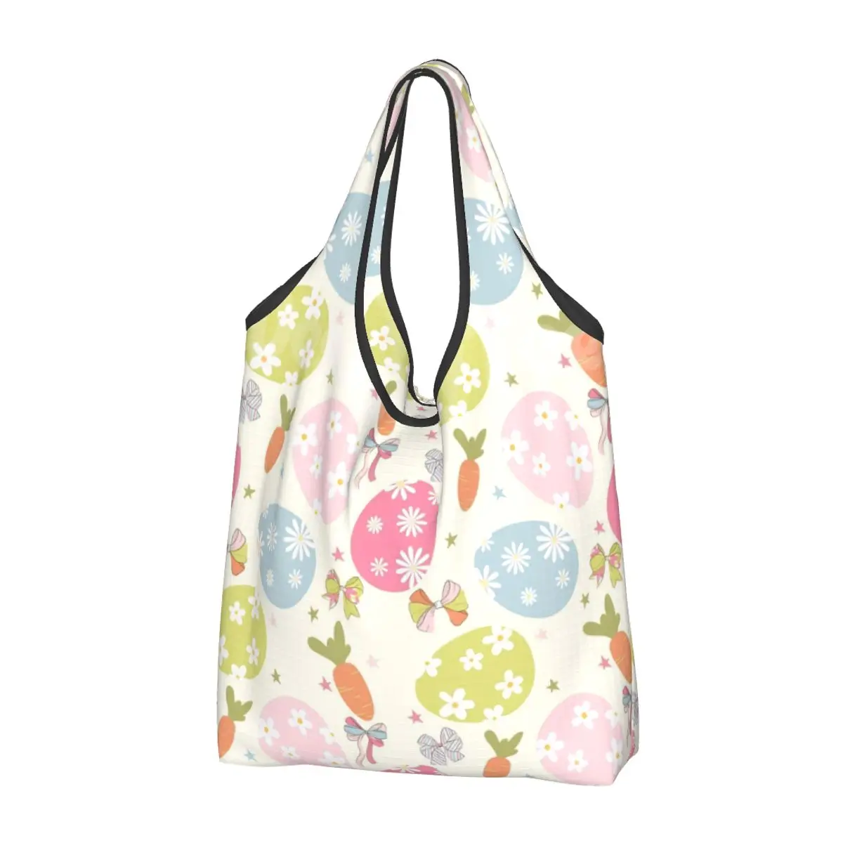 sacolas-de-compras-reutilizaveis-de-pascoa-com-estampa-de-ovos-dobraveis-capacidade-de-50lb-ecologicas-e-duraveis