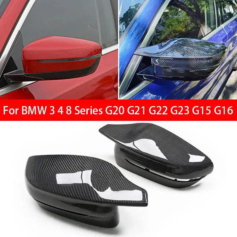 

X-T For BMW 3 4 8 Series G20 G21 G22 G23 G15 G16 Real Carbon Fiber Car Replacement Rearview Side Mirror Cover Wing Cap Case Trim