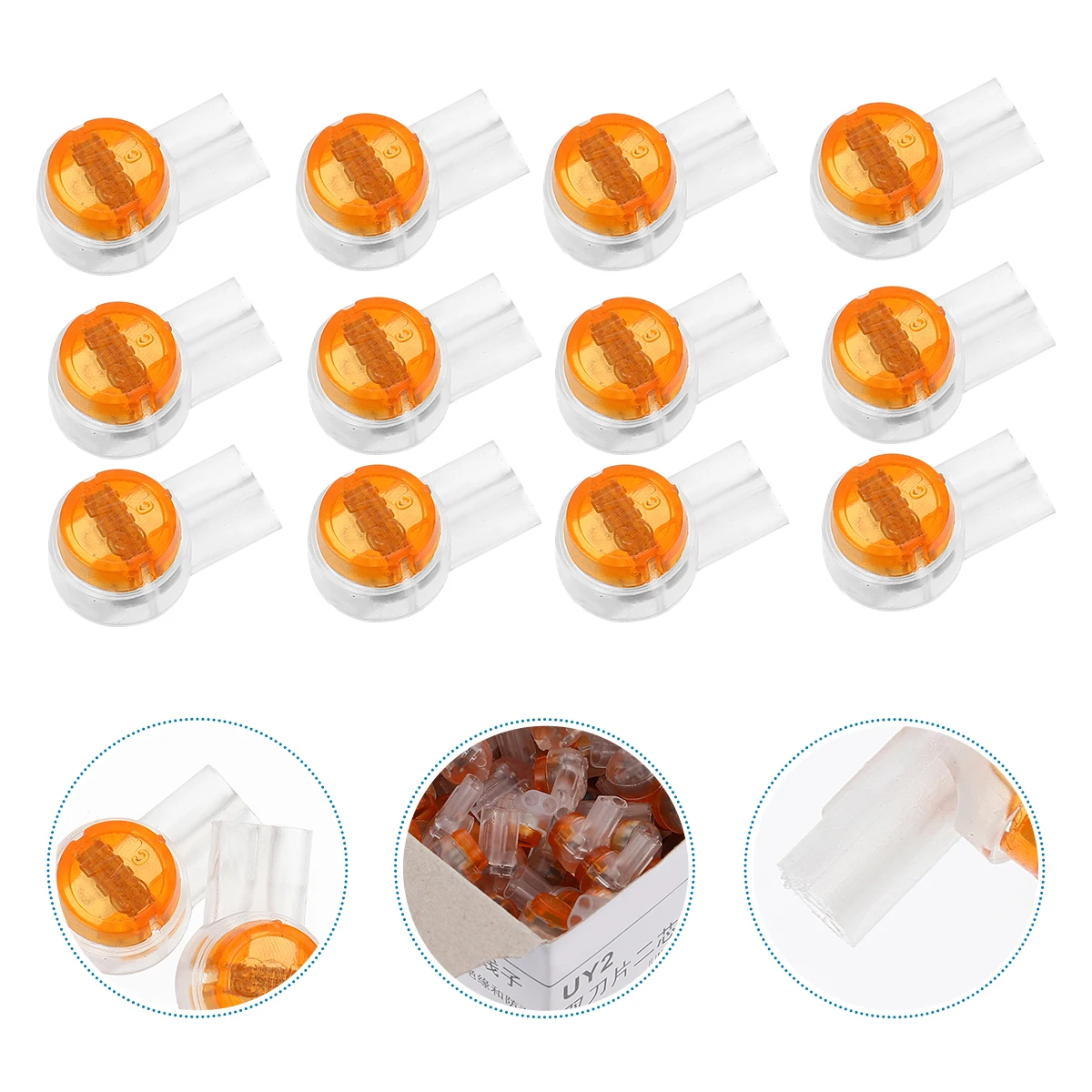 

200pcs Wire Connector Network Cable Terminal Telephone Connectors Uy Single Moisture Proof Double Pole Connection 04 07mm Wire