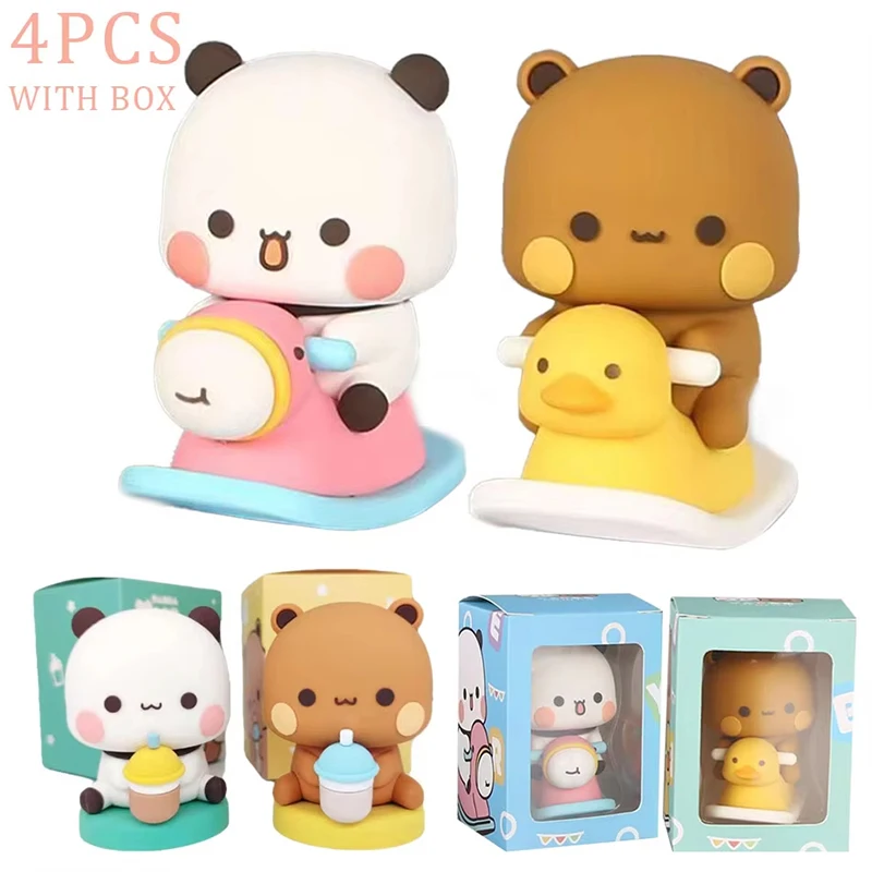 

Cute Kawaii Bubu Dudu Panda Bear Figure Cartoon Exciting Bear Miniatures Collectible Animal Toy Doll Ornament Home Derocation