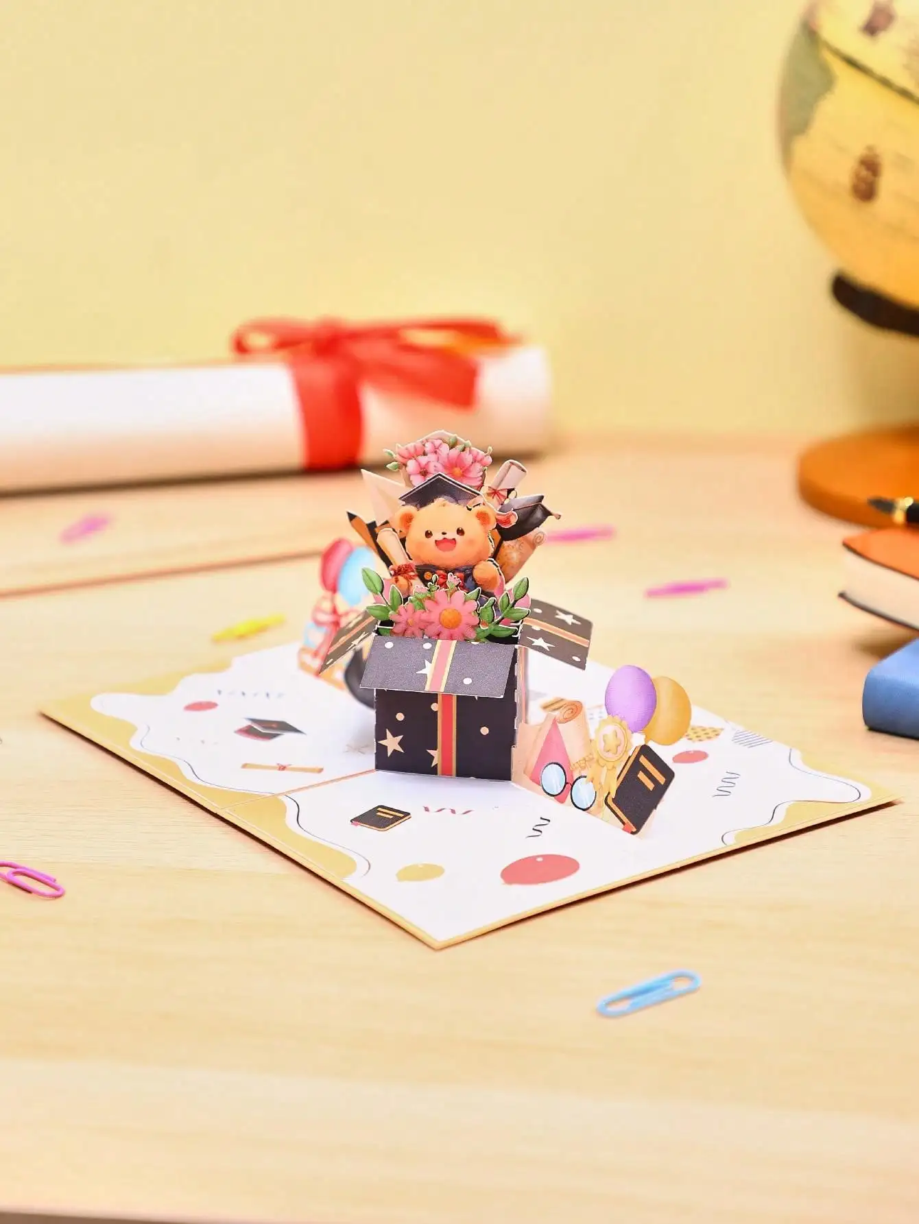 تصميم منبثق لبطاقات المعايدة بنمط الدب #3