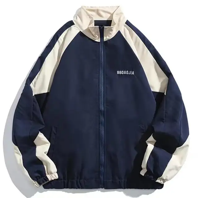 Kurtka męska z odblaskowymi paskami 2026 Hip Hop Streetwear, kurtki z zamkiem błyskawicznym, wiatrówka, cienkie kurtki Harajuku, sportowe, czarne, niebieskie.