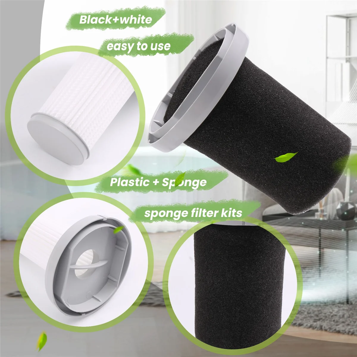 8 buah Kit Filter spons penyaring Hepa penyedot debu genggam untuk Aksesori suku cadang kedap udara Deerma DX700 DX700S