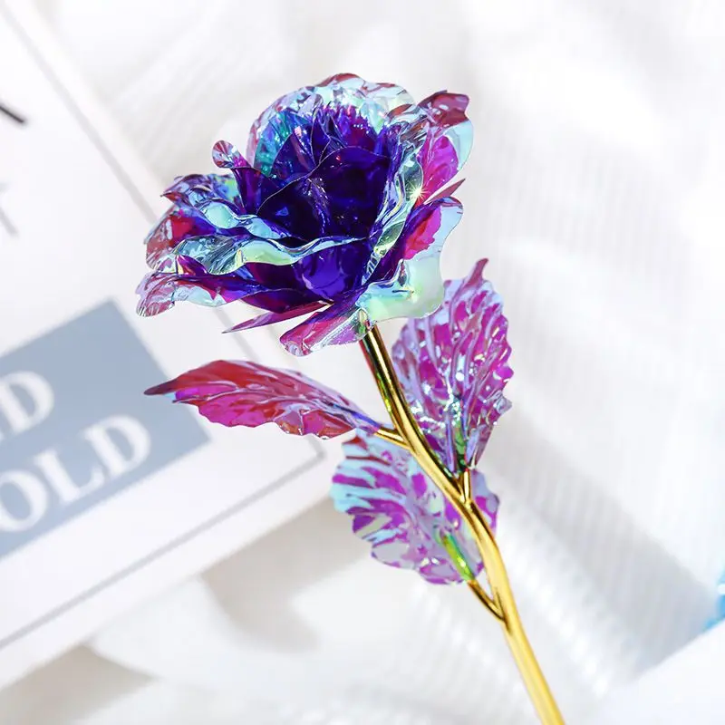 زهرة صناعية وردة ذهبية هدايا عيد الحب مطلي بالذهب 24 قيراط وردة ذهبية تدوم إلى الأبد زهرة الحب للأحباء