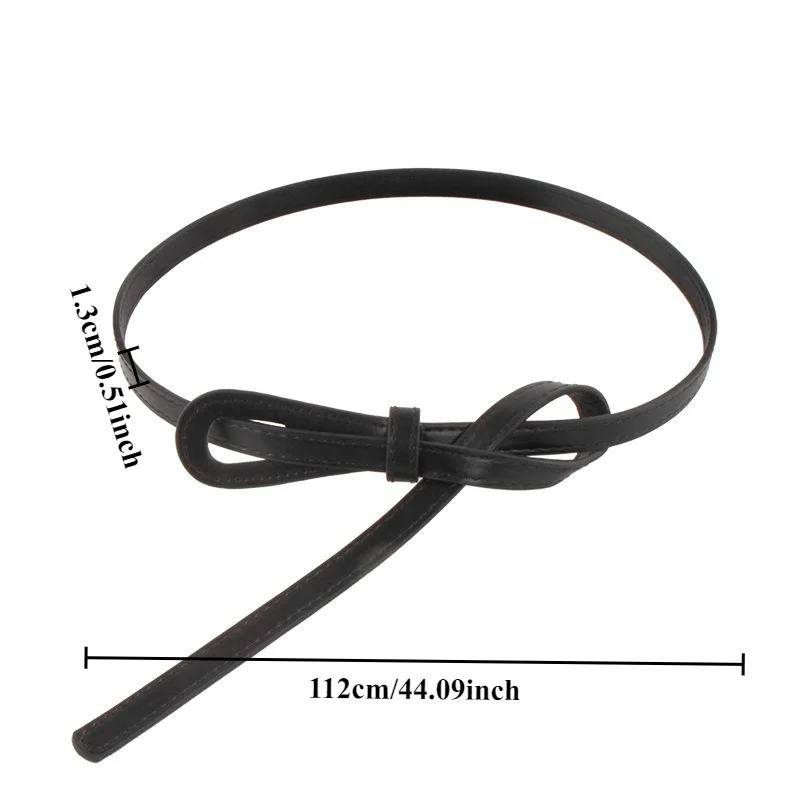 Fashionable Thin Waist Belt for Women Versatile Knotted Decorative Belt Simple Everyday Style for Coats Dresses and Sweaters