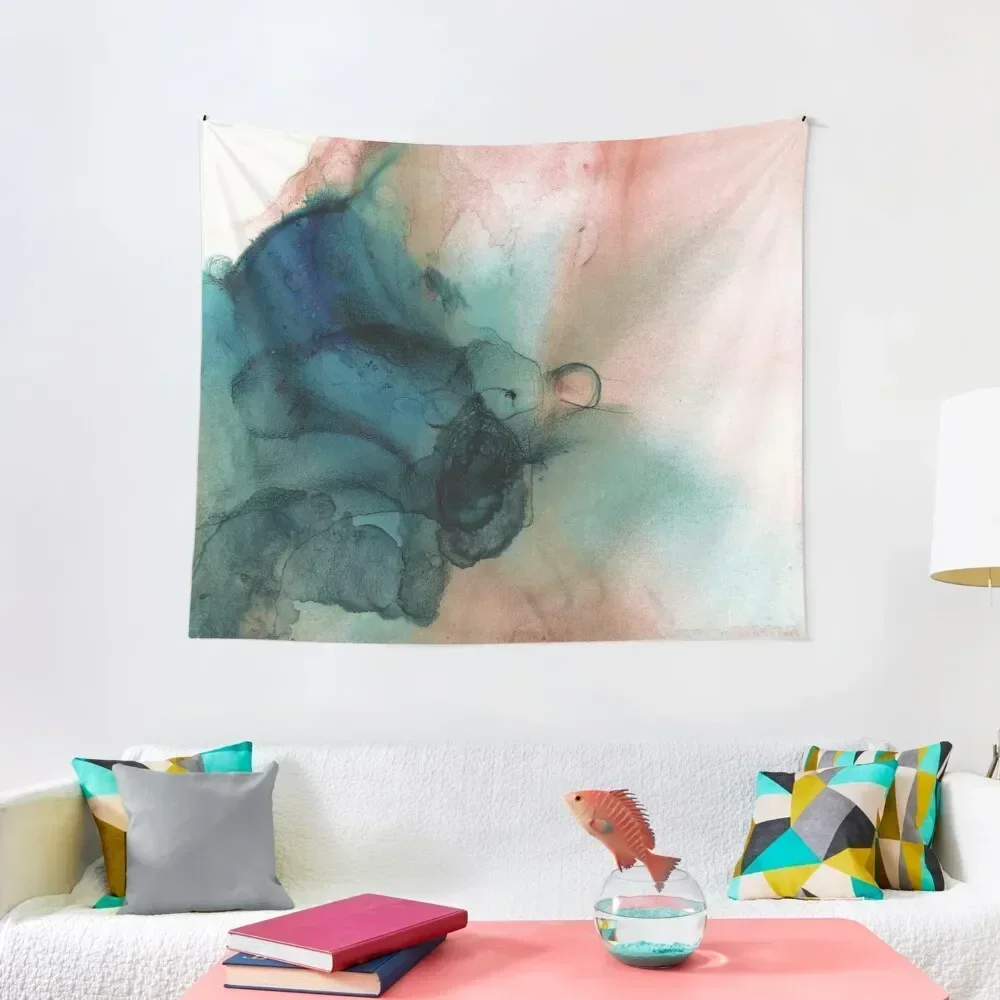 

Blue and Peach Abstract Painting Tapestry Wallpapers Home Decor Wall Hangings Decoration Tapestry