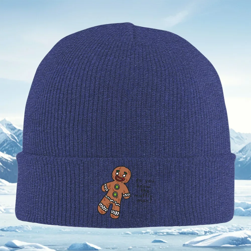 Hombre de jengibre con cuestión Hombres Mujeres Gorro de punto unisex Gorro Jersey Gorro Invierno Térmico Cálido Navidad Ciclism