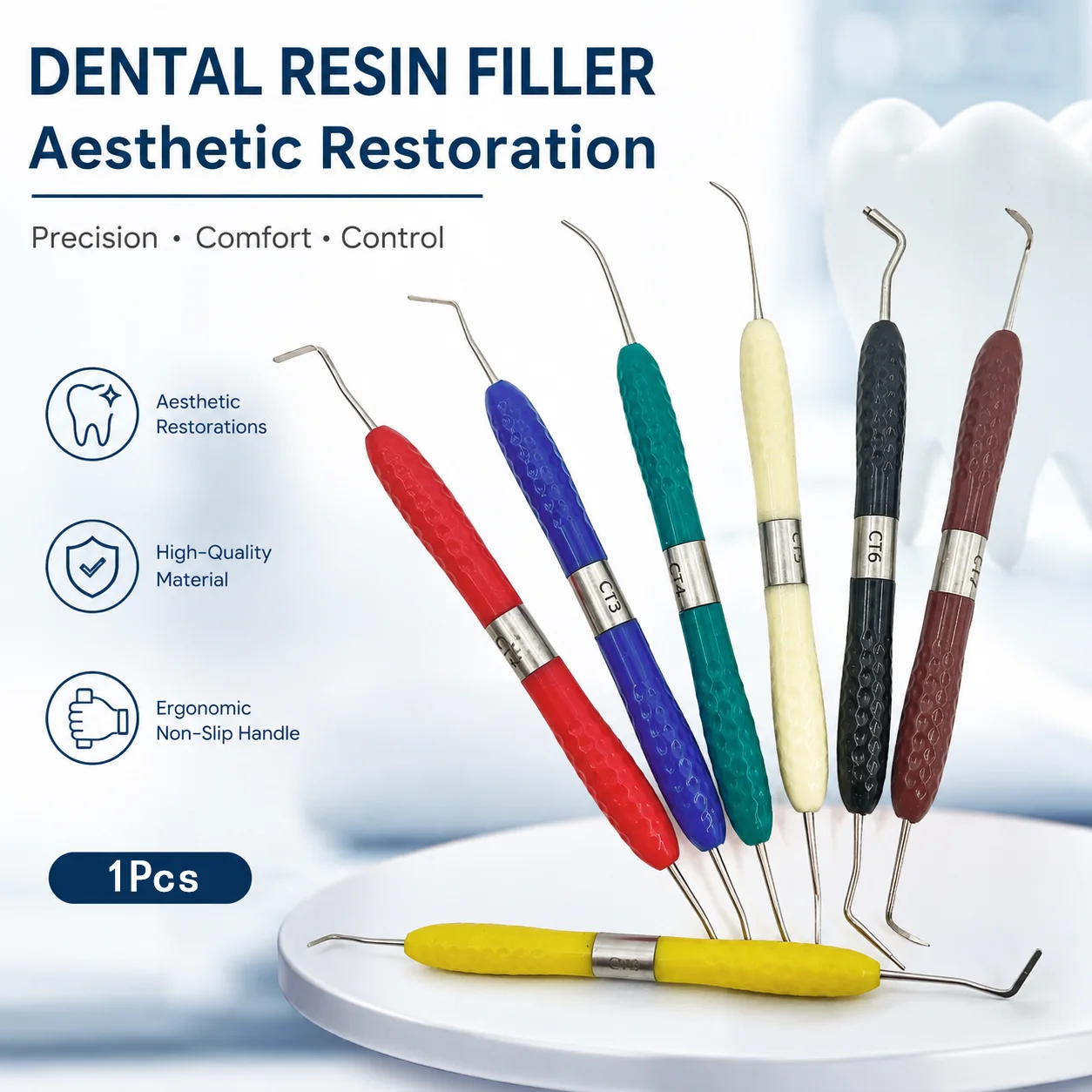 1Pcs Double-Head Dental Composite Resin Filling Spatula Aesthetic Restoration Resin Filler Restoration Instrument Dentist Tools