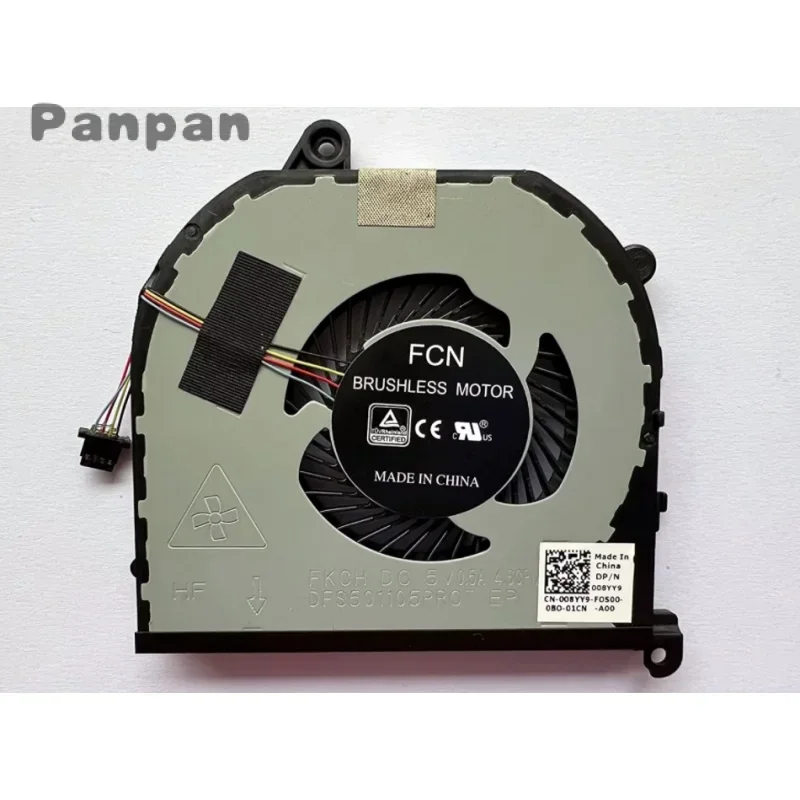 Новый оригинальный охлаждающий вентилятор для ноутбука Dell XPS 9570 Precision M5530 Fan 008 YY9 08YY9 CN-008YY9