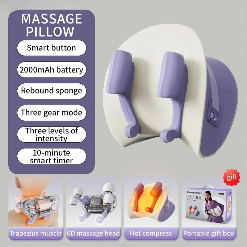 2025 جديد العجن وسادة تدليك عبر الحدود الساخن بيع الساخن ضغط الرقبة والخصر ثنائي الاستخدام شبه منحرف العضلات مدلك #3