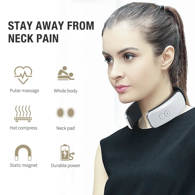 Pulse neck back massagers neck massage apparatus with heat neck cervical massager Relax Pain Relief Device