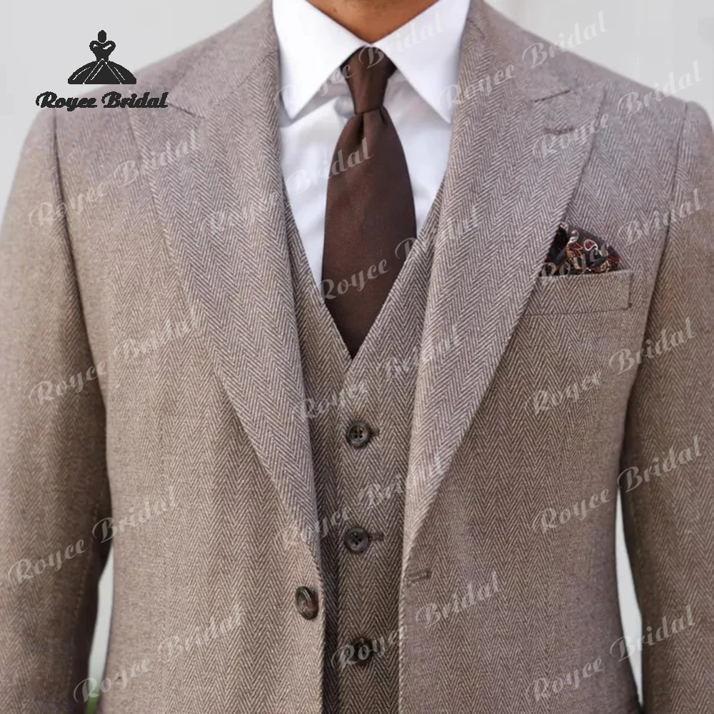Dreiteilige Hochzeits-Herrenanzüge mit einem Knopf, moderner, schmal geschnittener Blazer, Jacke, Weste, Hose, Abschlussball, Party, Anzüge, Kostüm für Herren