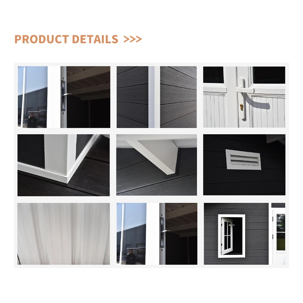 تصميم جديد - حزمة مسطحة جدارية مركبة من الخشب والبلاستيك المقاوم للماء، منزل جاهز، كابينة منزلية جاهزة للتخزين في الهواء الطلق #2